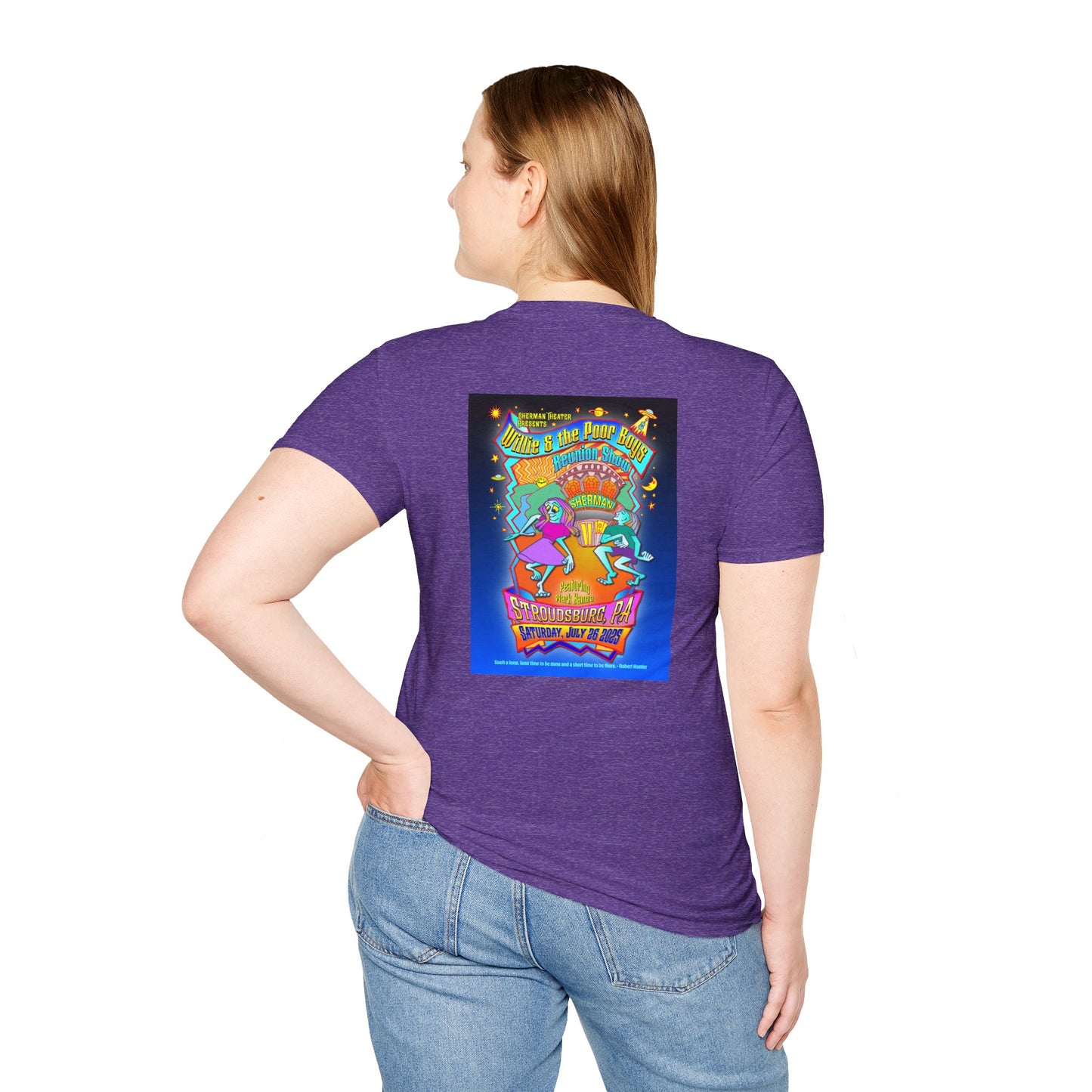 Solid Colors – 2025 Reunion Tee with Hand-Drawn Back Design and Pocket-Size Front Logo Softstyle T-Shirt (Various Colors Available)
