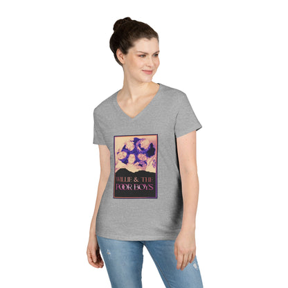 Ladies' V-Neck – Vintage Band Photo Front & 40 Years of Music & Memories Back (Various Colors Available)