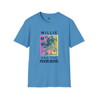 Copy of Solid Colors "One More Saturday Night" with Instruments Artwork Back & Logo Front - Softstyle T-Shirt (Various Colors Available)