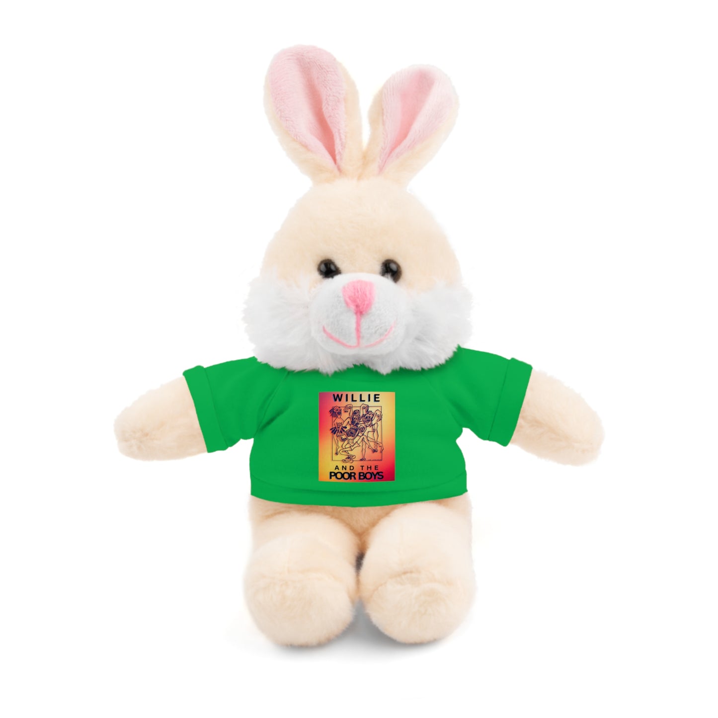 Willie & The Poor Boys 8" Plush Stuffed Animal – Choose 1 of 6 with Colorful T-Shirt