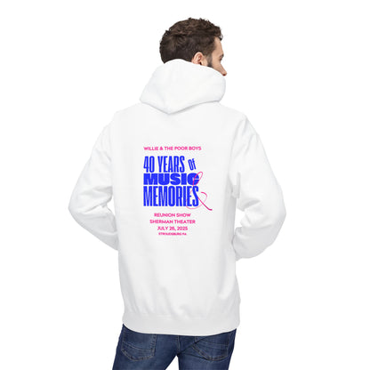Unisex Reunion Hoodie – 40 Years of Music & Memories with Front Logo (Various Colors Available)