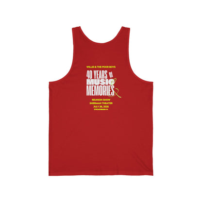 Unisex "Music & Memories" Artwork Back with Logo Front - Jersey Tank Top