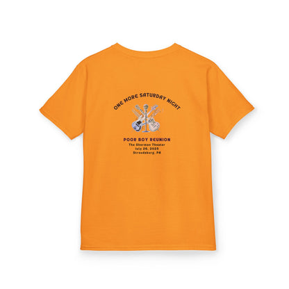 Kids Tee - "One More Saturday Night" with Instruments Artwork Back & Band Logo Front