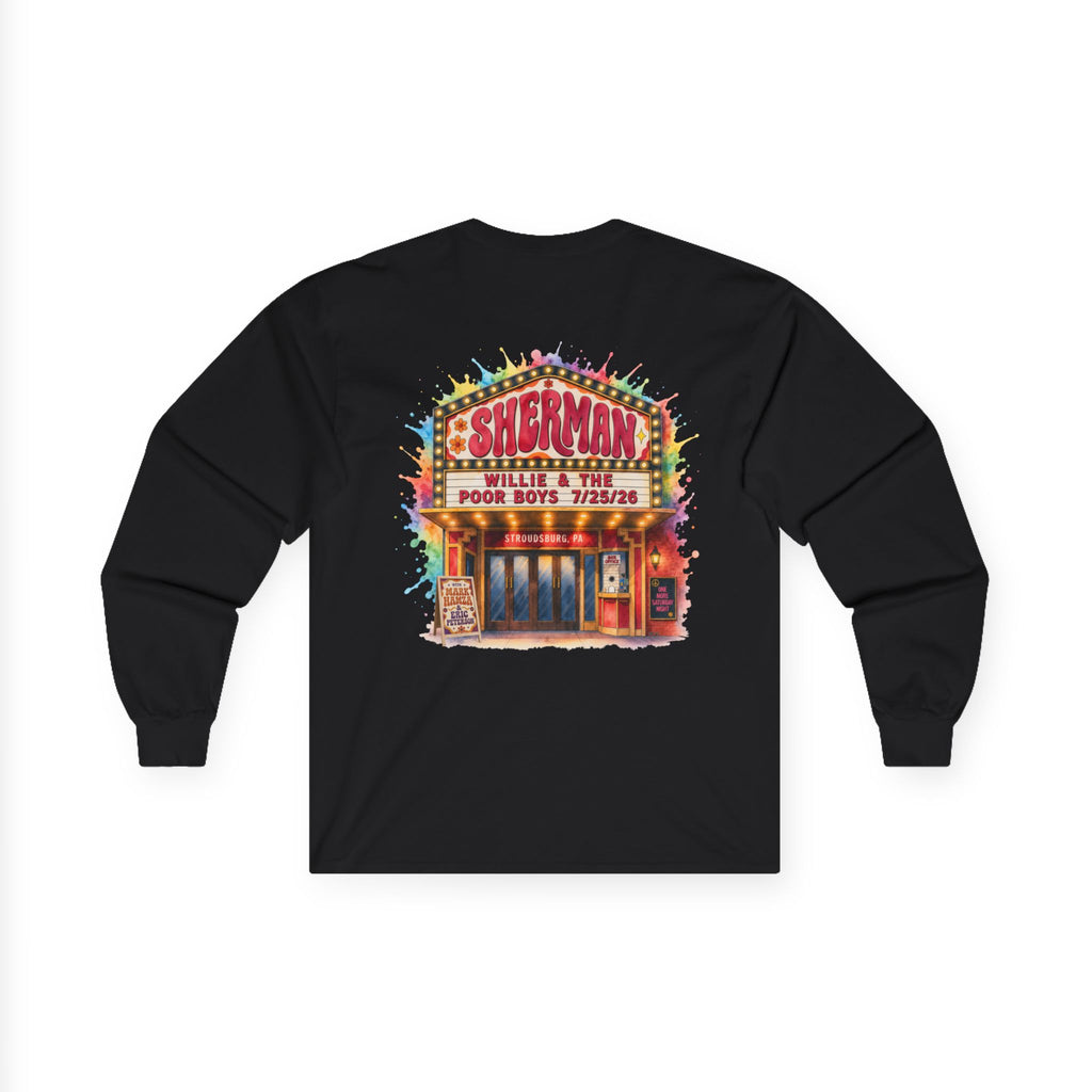 Medium Weight Long Sleeve Tee - Willie & The Poor Boys Sherman Reunion Artwork