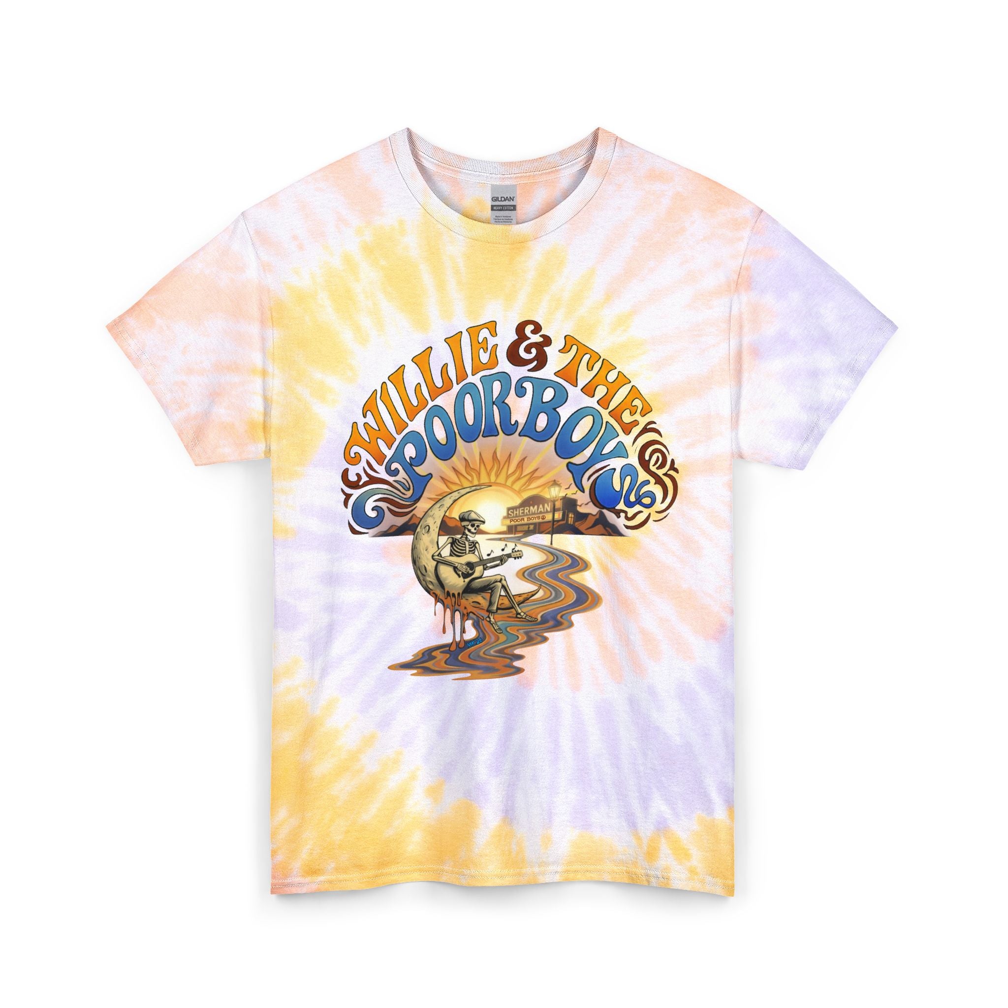 Unisex Willie & The Poor Boys Winding Road Artwork Tie Dye Softstyle Cotton Tee