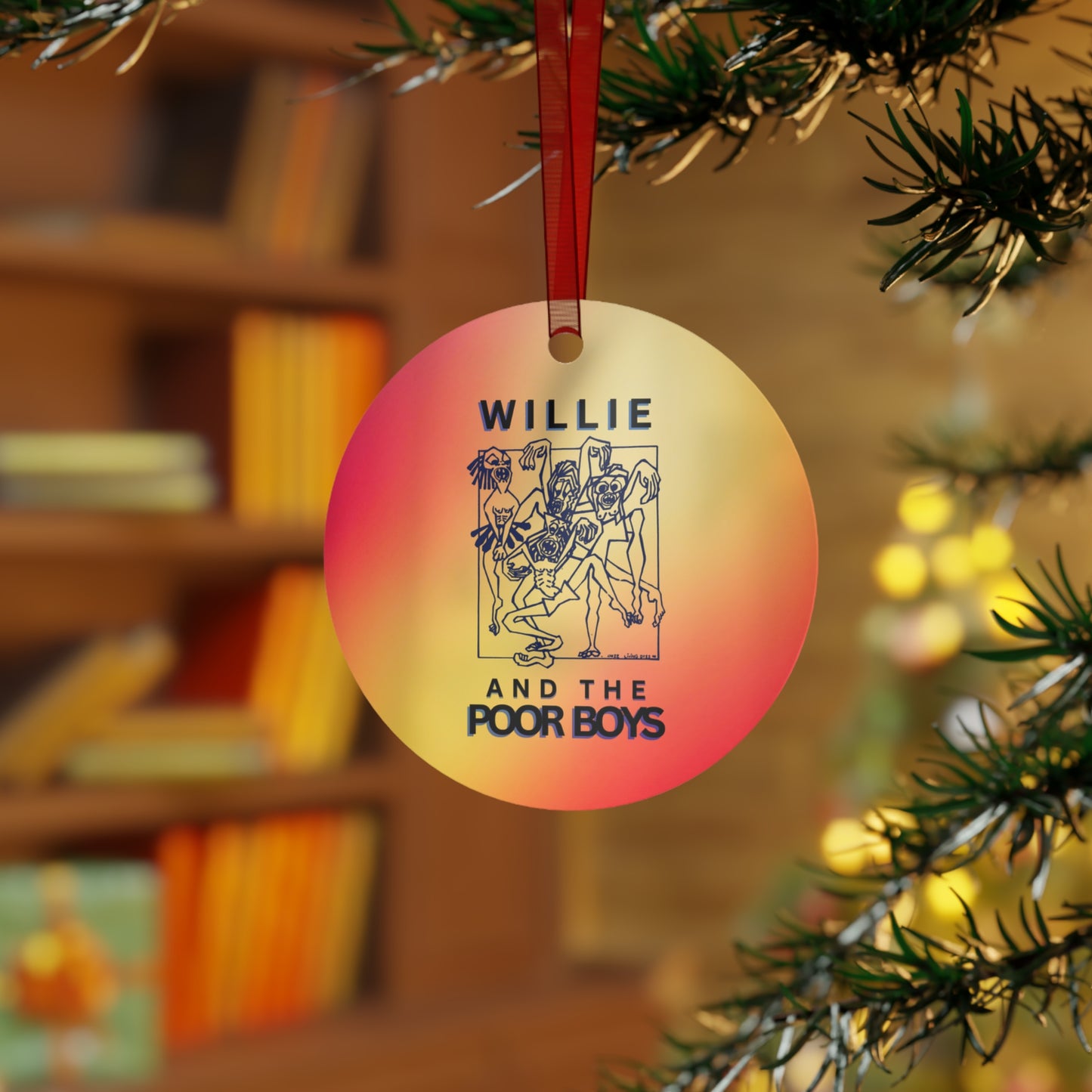 Willie & The Poor Boys Reunion Ornament – 2-Sided Metal Keepsake (Round, Bell, Oval, Tree)