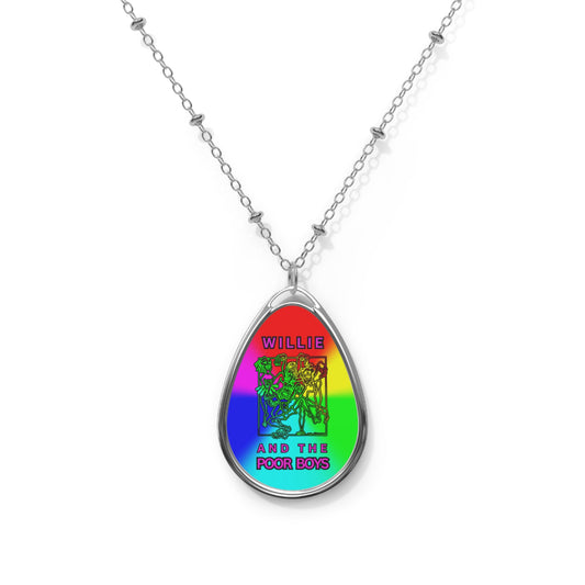 Tie-Dye Teardrop Trinket Necklace – Willie & The Poor Boys Oval Pendant
