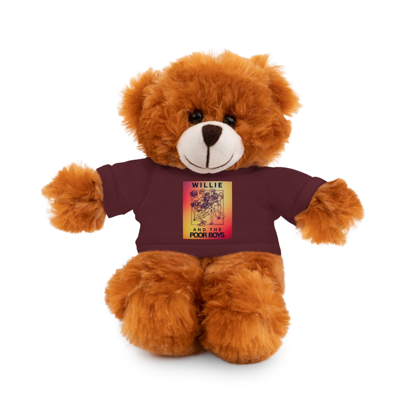 Willie & The Poor Boys 8" Plush Stuffed Animal – Choose 1 of 6 with Colorful T-Shirt