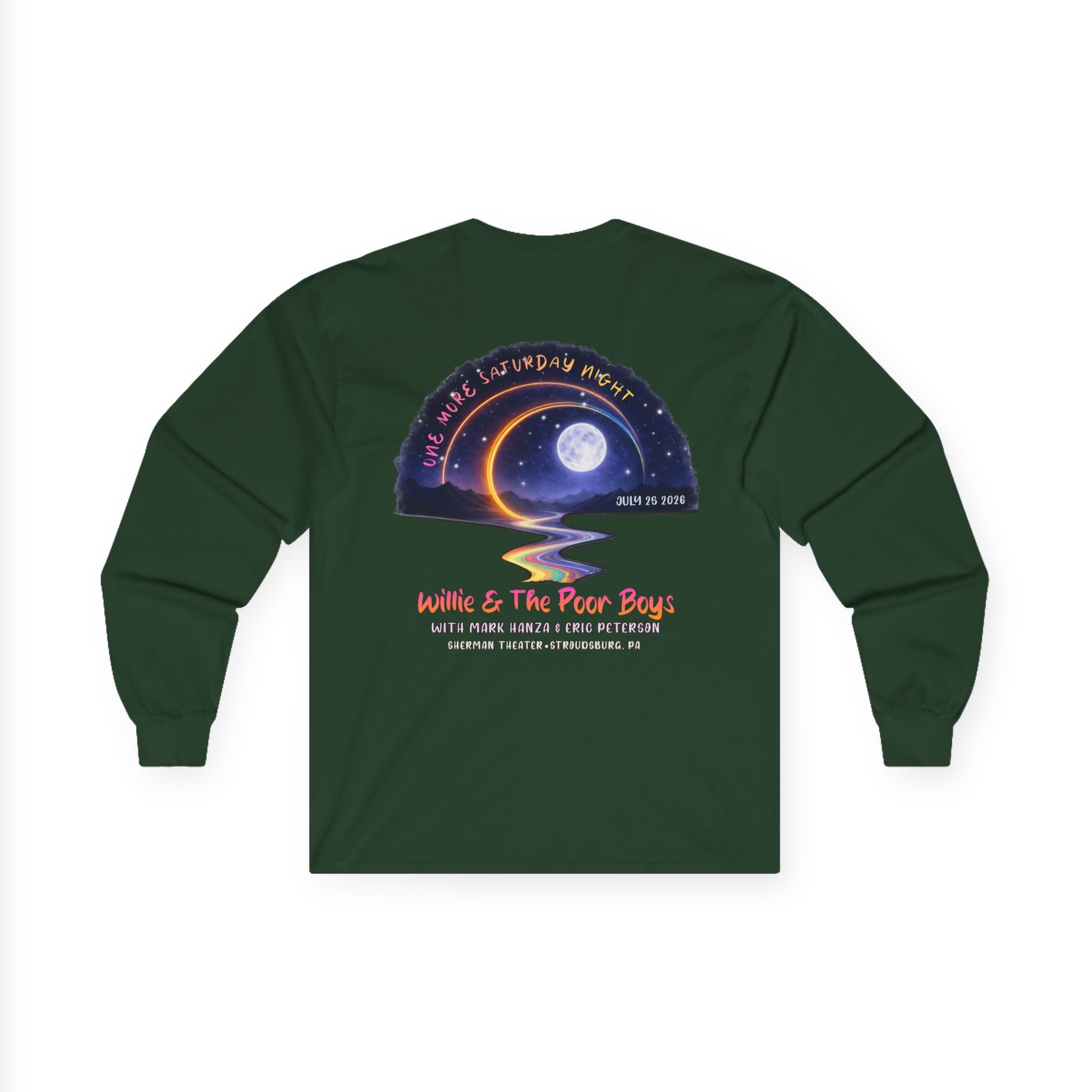 Medium Weight Long Sleeve Shirt - Willie & The Poor Boys Sherman Reunion Artwork