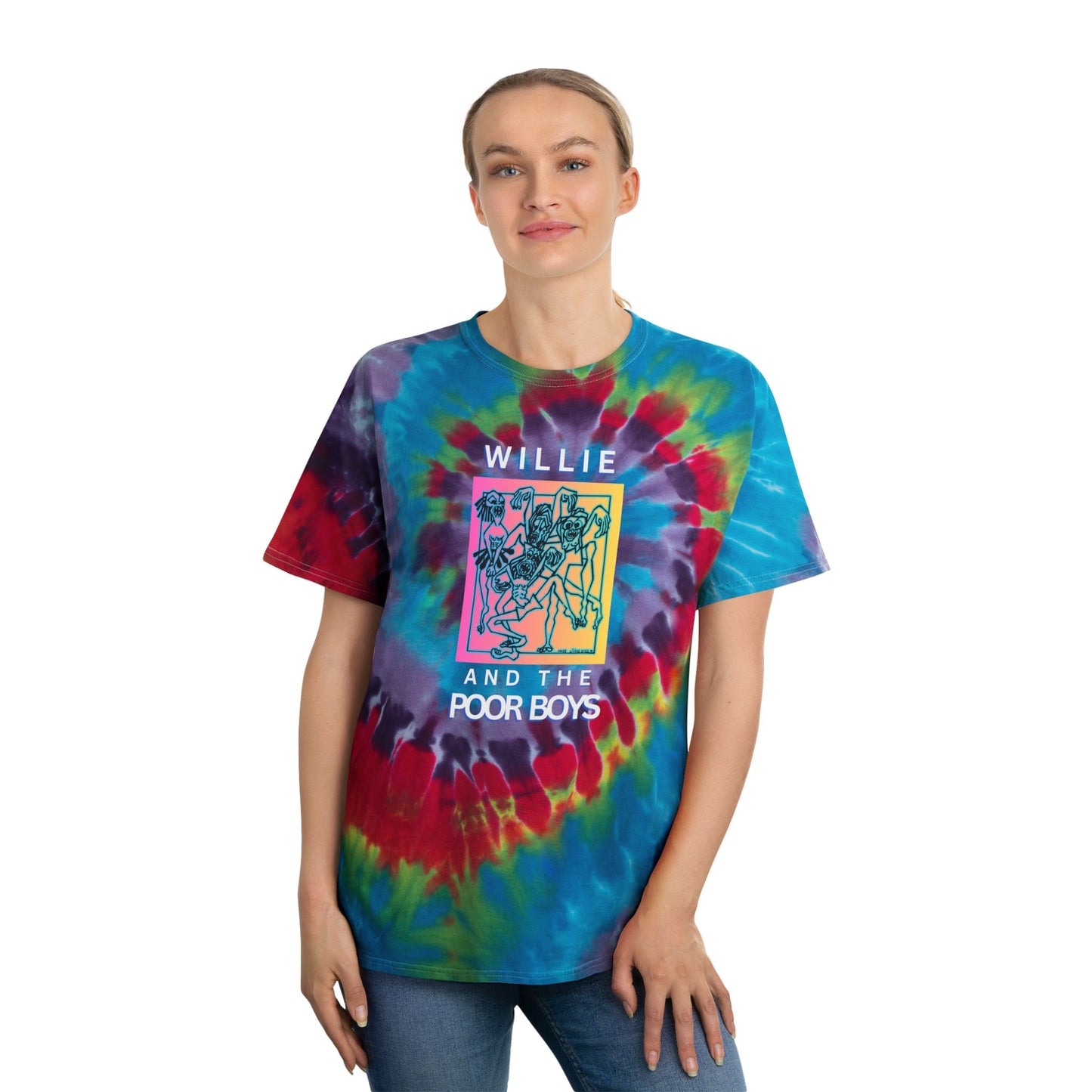 Tie Dye Spiral "Music & Memories" Artwork Back with Logo Front - Unisex Tee (2 colors available)
