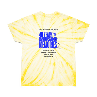 Tie-Dye - Vintage Photo Front with "Music & Memories" Artwork Back  - Unisex T-Shirt (4 colors available)