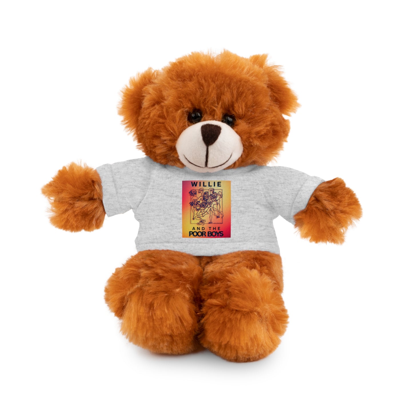 Willie & The Poor Boys 8" Plush Stuffed Animal – Choose 1 of 6 with Colorful T-Shirt