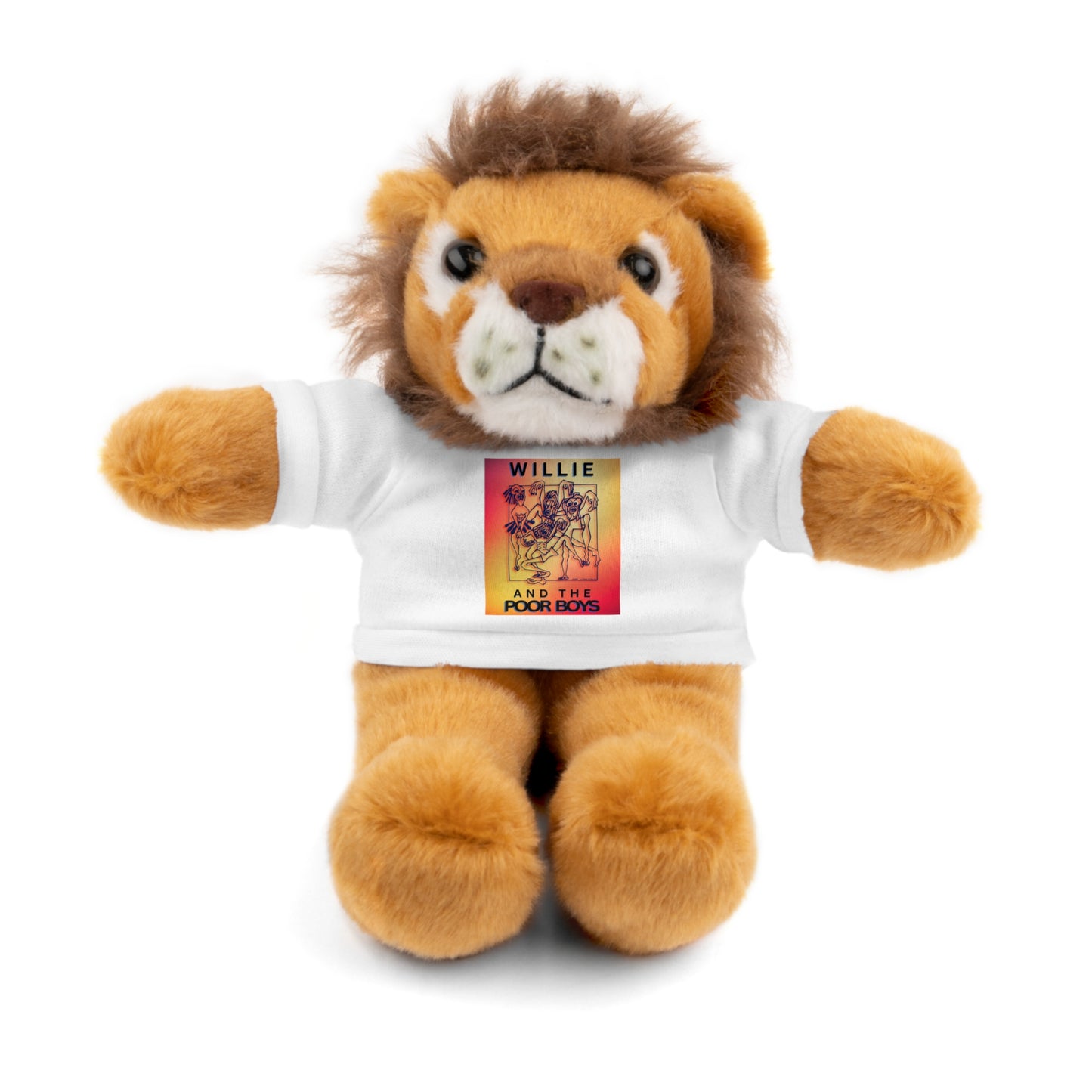 Willie & The Poor Boys 8" Plush Stuffed Animal – Choose 1 of 6 with Colorful T-Shirt