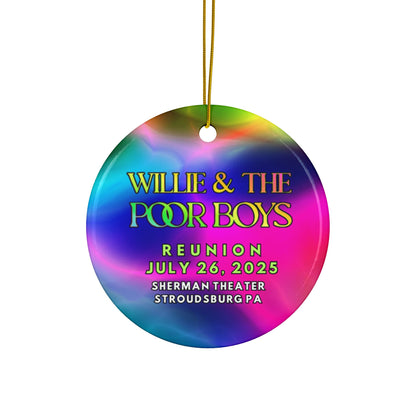 Double-Sided Ceramic Keepsake Ornament  - Willie & The Poor Boys Logo (Circle, Heart, Star, Snowflake)