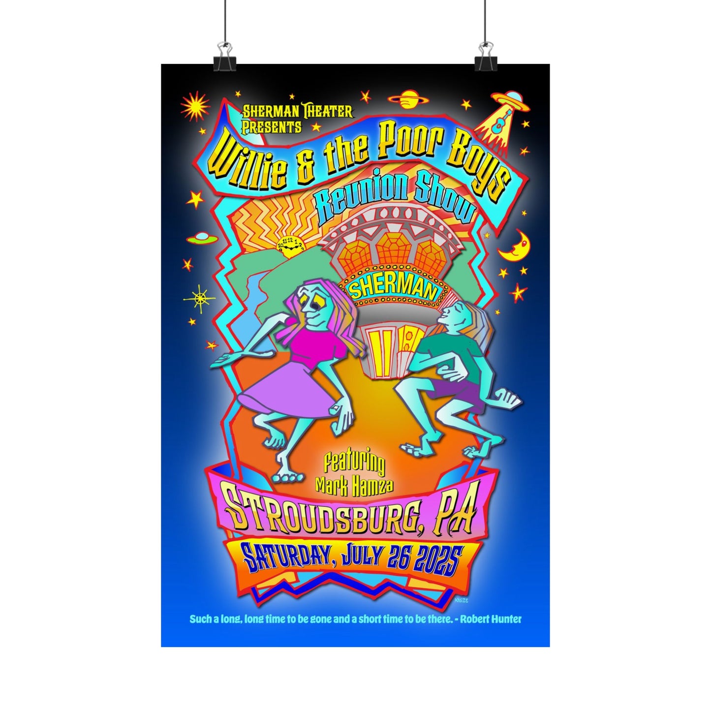 Limited Edition Reunion Poster – Willie and the Poor Boys - Artwork by Gary Knize (Satin Finish)