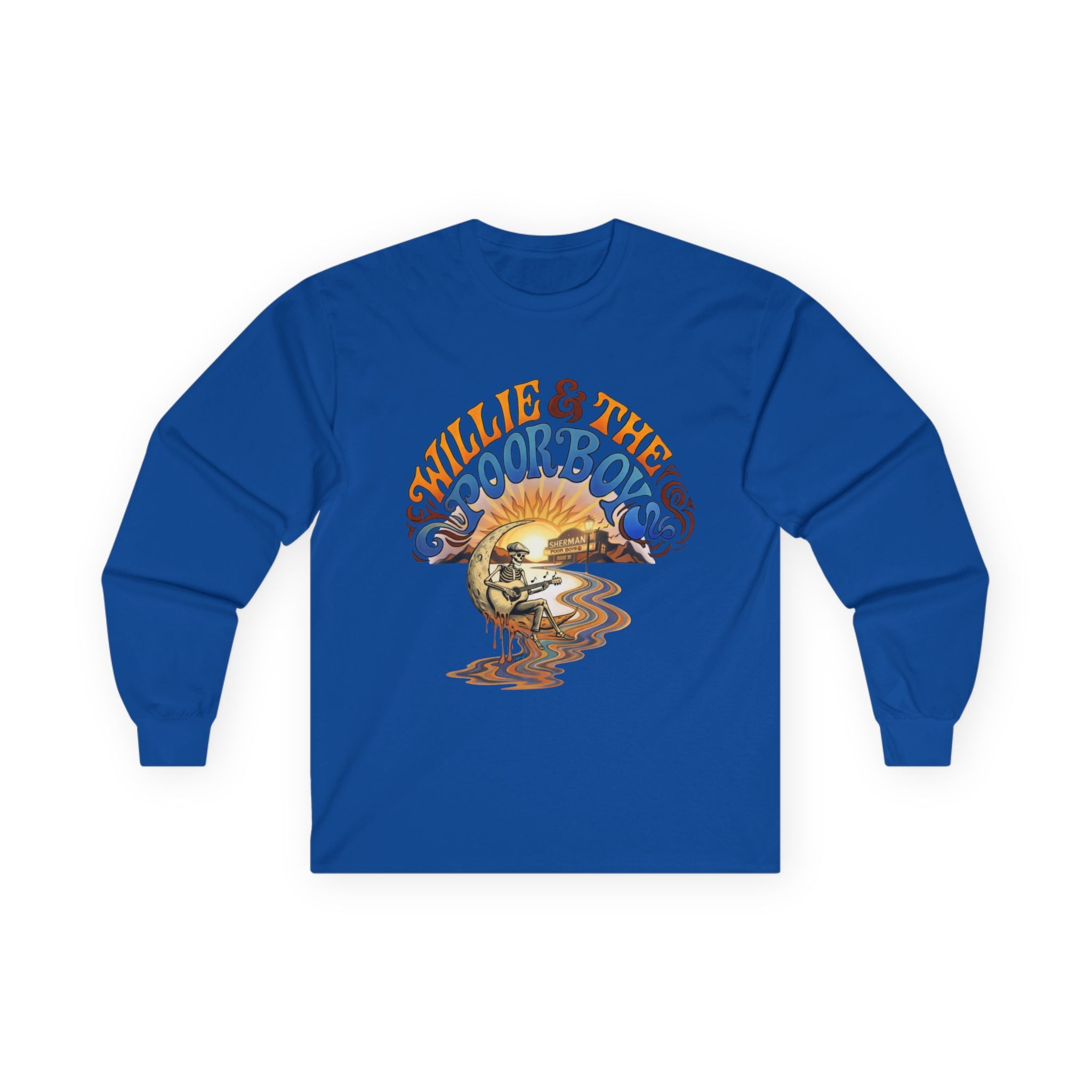 Medium Weight Long Sleeve Shirt - Willie & The Poor Boys Sherman Reunion Artwork