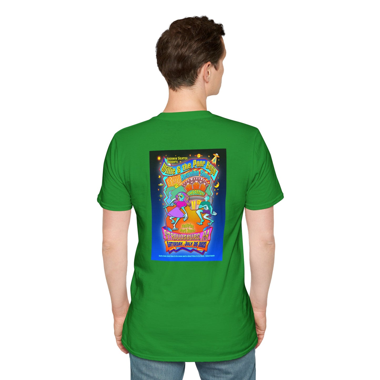 Solid Colors – 2025 Reunion Tee with Hand-Drawn Back Design and Pocket-Size Front Logo Softstyle T-Shirt (Various Colors Available)