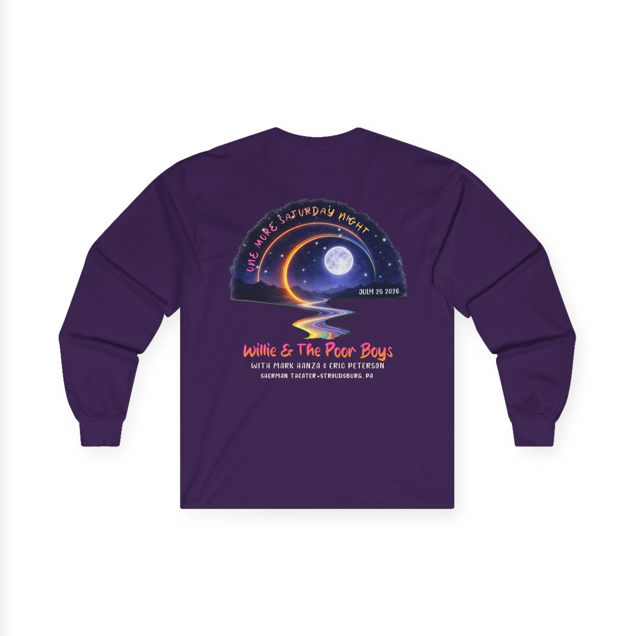 Medium Weight Long Sleeve Shirt - Willie & The Poor Boys Sherman Reunion Artwork