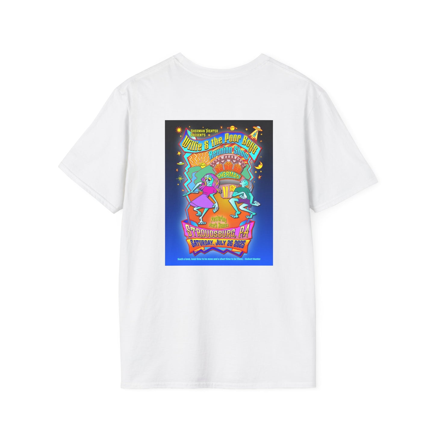 Solid Colors – 2025 Reunion Tee with Hand-Drawn Back Design and Pocket-Size Poor Boys Logo Softstyle T-Shirt (Various Colors Available)