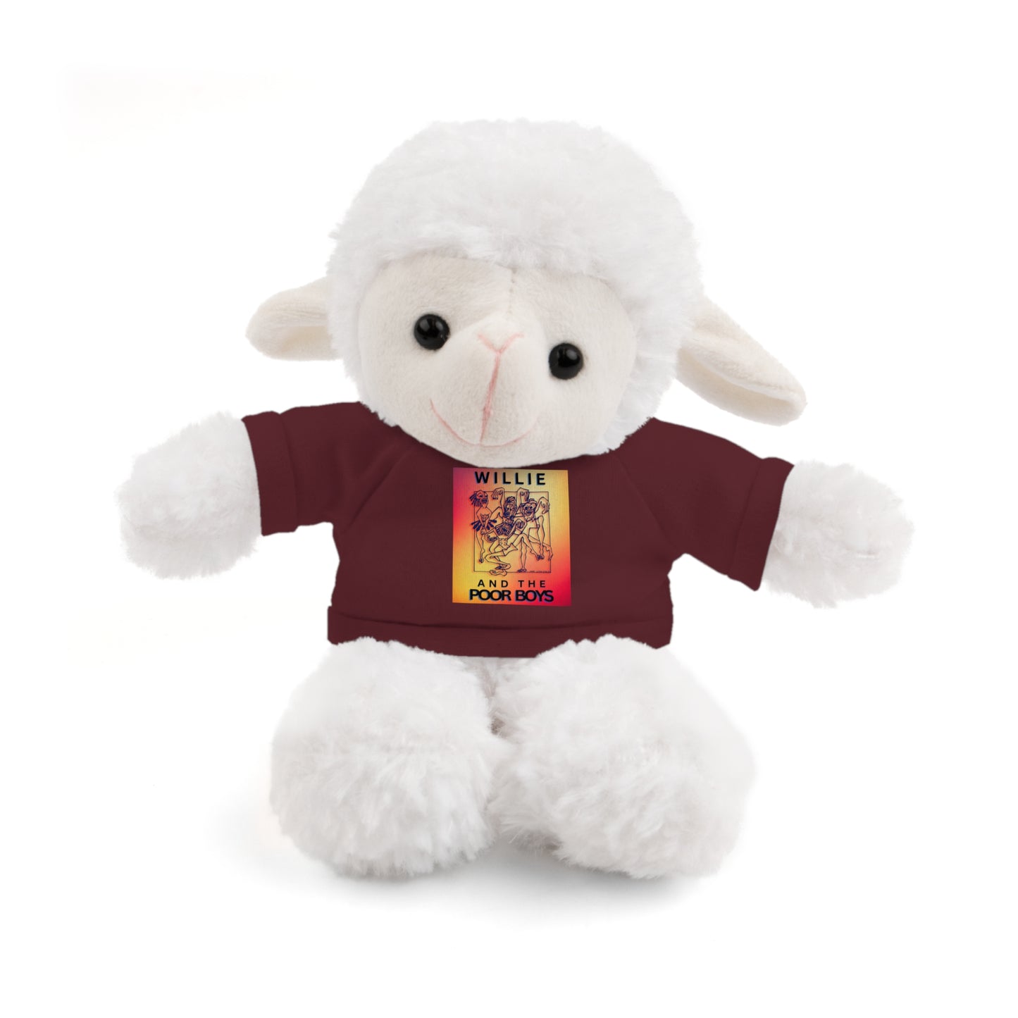 Willie & The Poor Boys 8" Plush Stuffed Animal – Choose 1 of 6 with Colorful T-Shirt