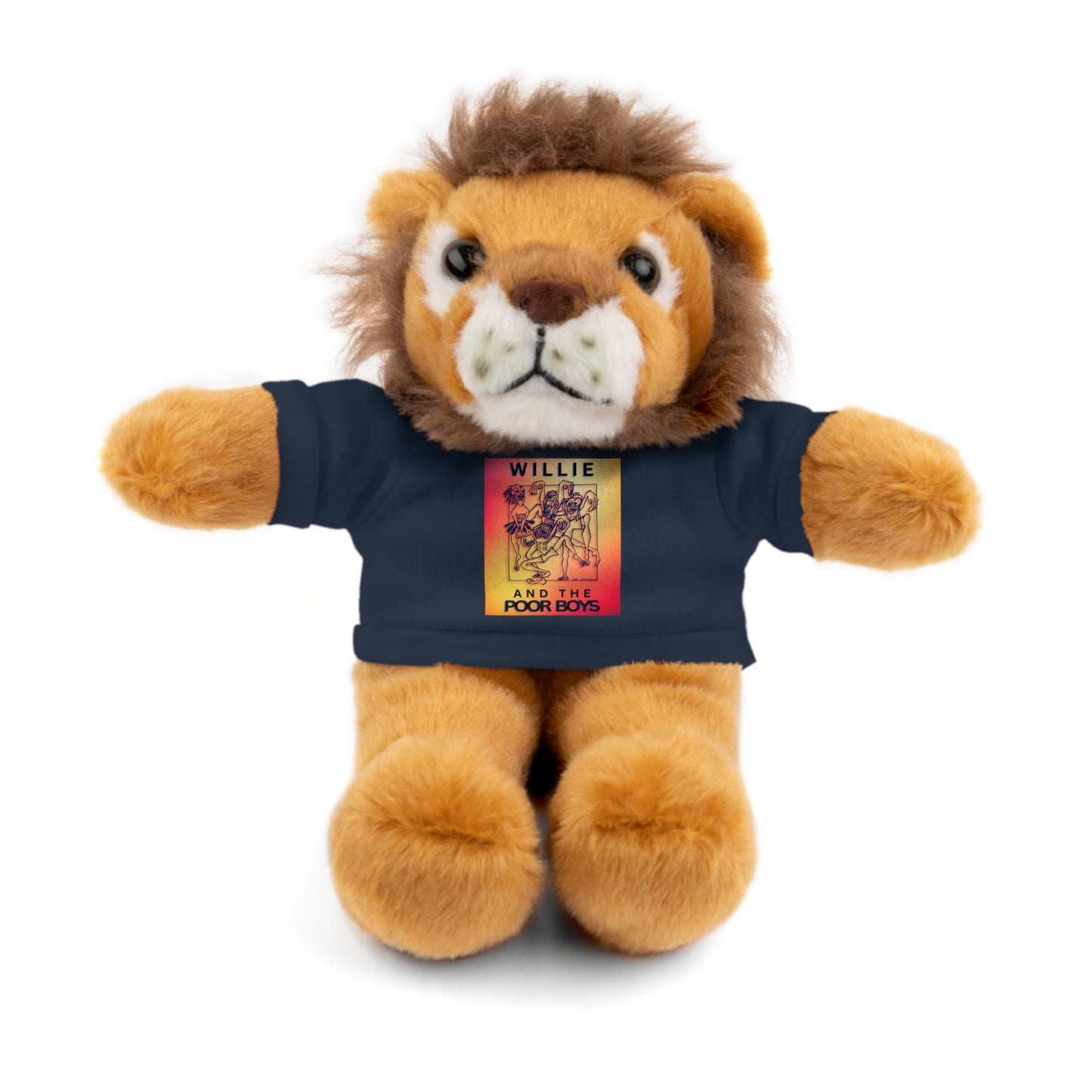 Willie & The Poor Boys 8" Plush Stuffed Animal – Choose 1 of 6 with Colorful T-Shirt