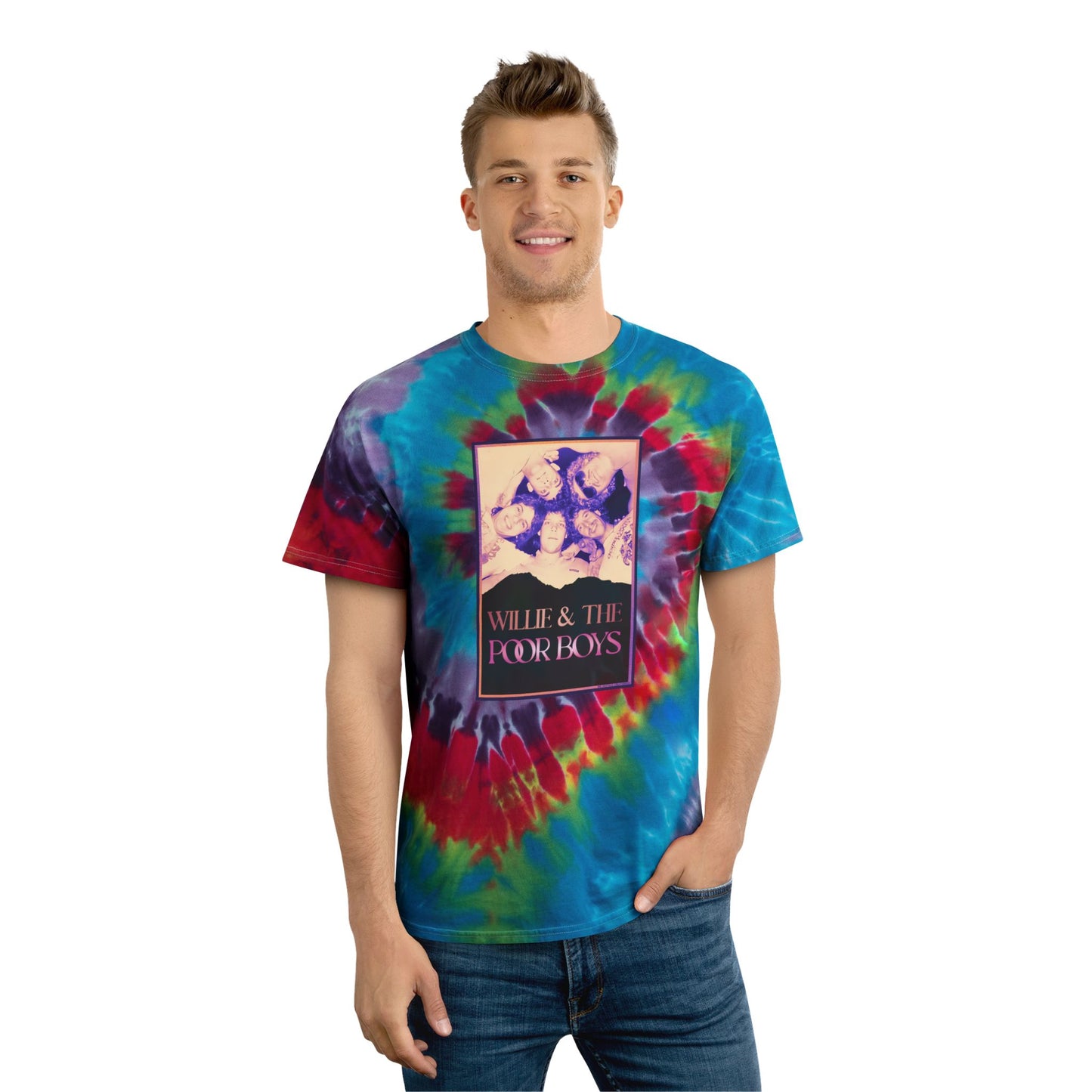 Tie-Dye Vintage Photo Front with Original Memorabilia Tribute Back (2 colors available)