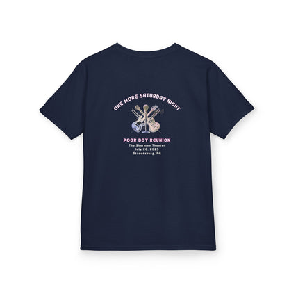 Kids Tee - "One More Saturday Night" with Instruments Artwork Back & Band Logo Front