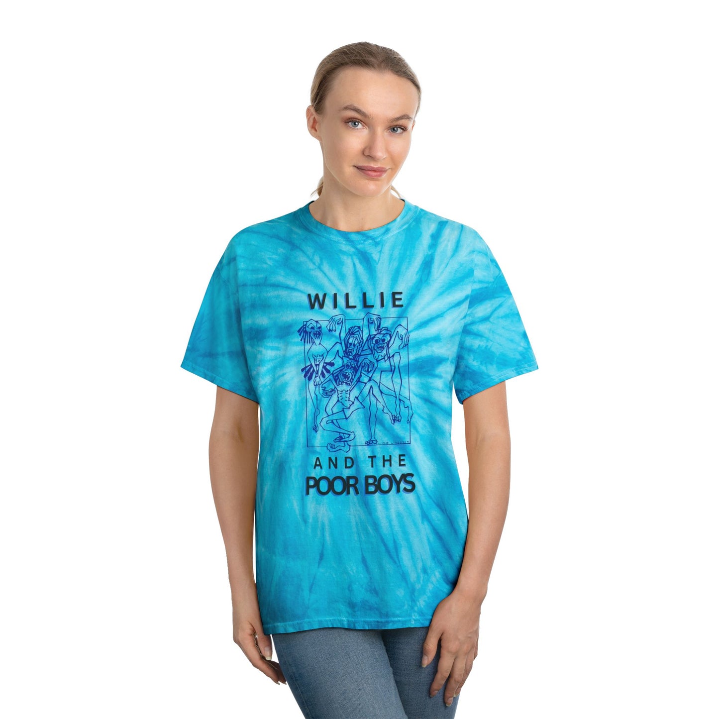 Tie-Dye "One More Saturday Night" Vintage Band Photo Back with Front Logo - Unisex T-Shirt (4 colors available)