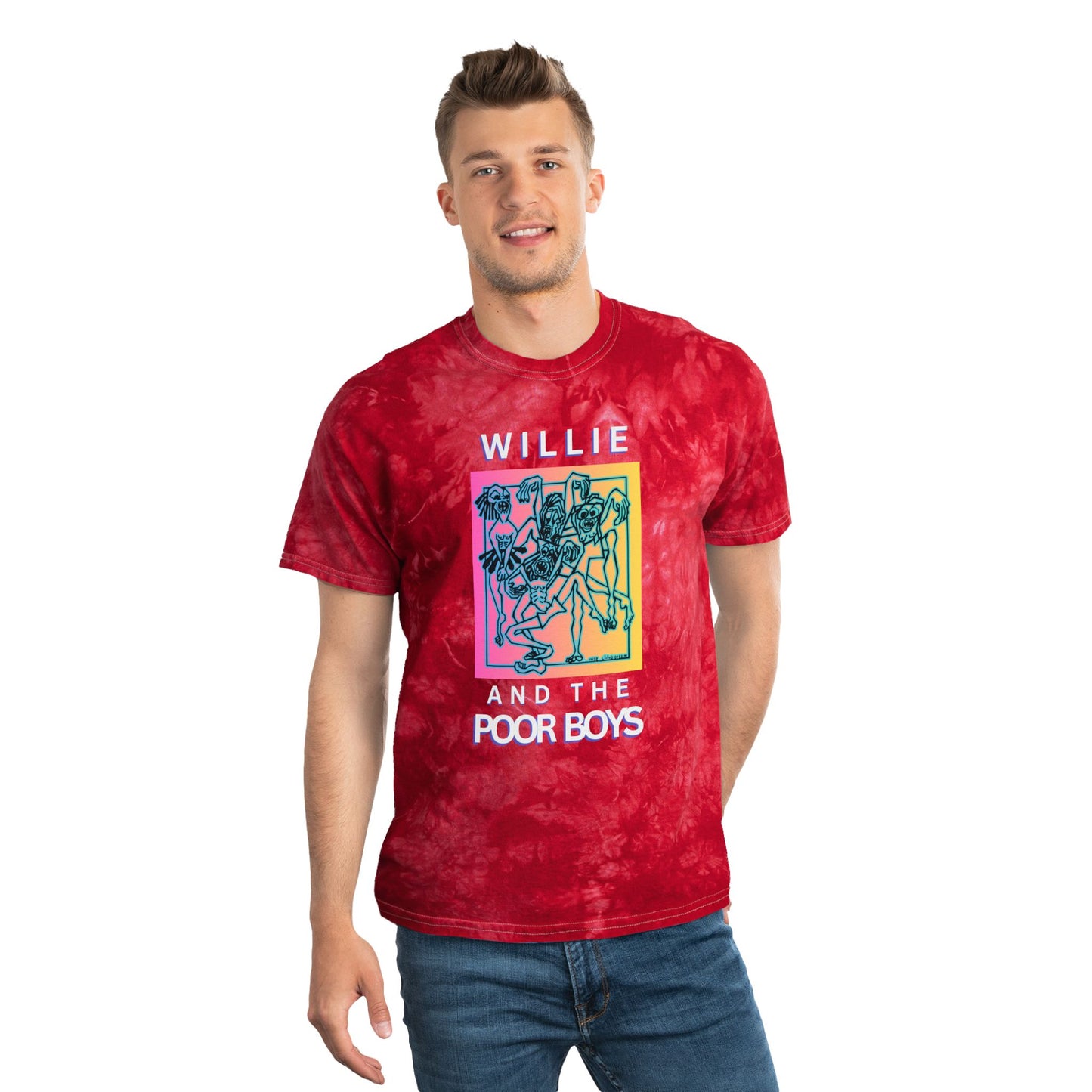 Tie Dye "Music & Memories" Instrument Artwork Back / Logo Front – Crystal Tie-Dye Tee (2 colors available)