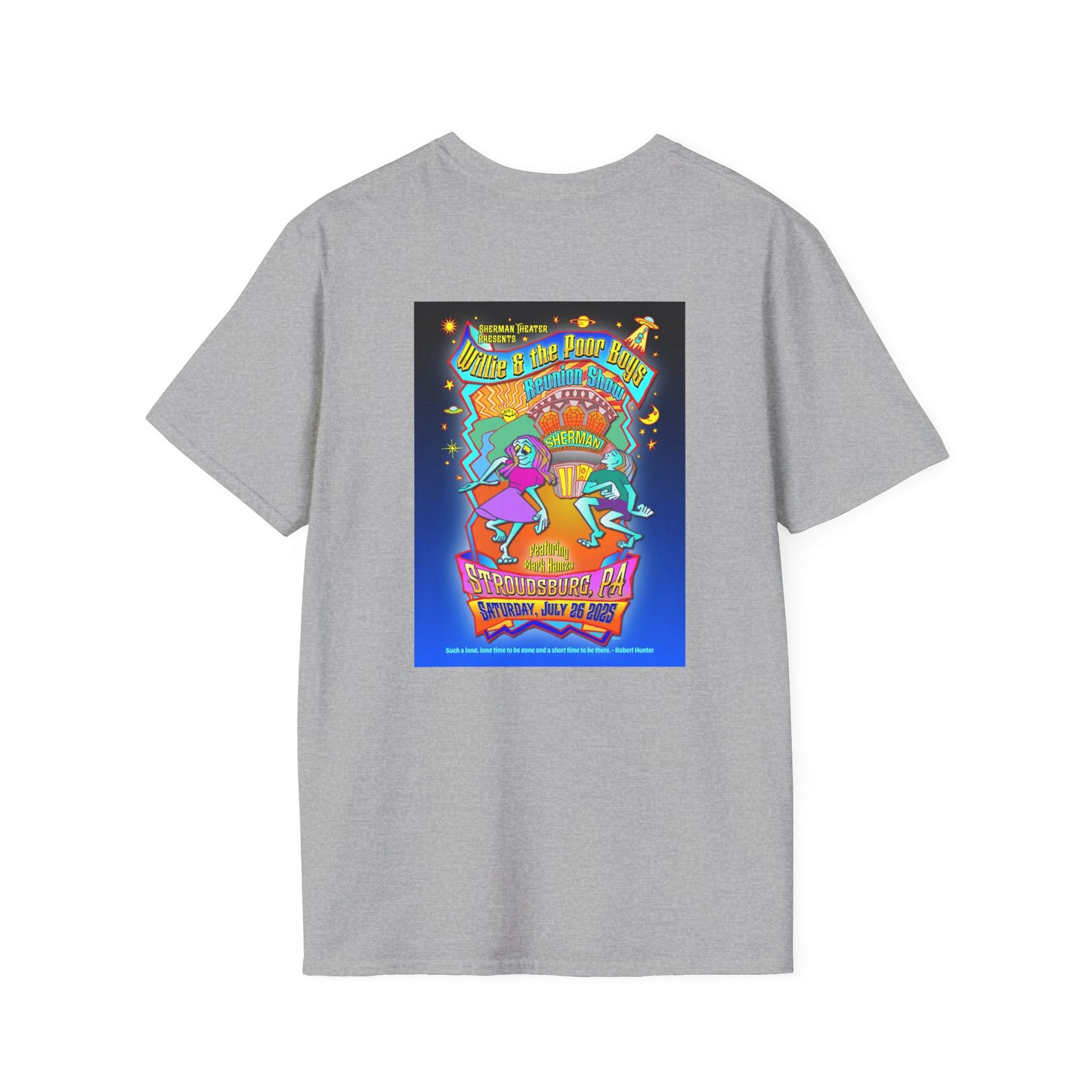 Solid Colors – 2025 Reunion Tee with Hand-Drawn Back Design and Pocket-Size Front Logo Softstyle T-Shirt (Various Colors Available)