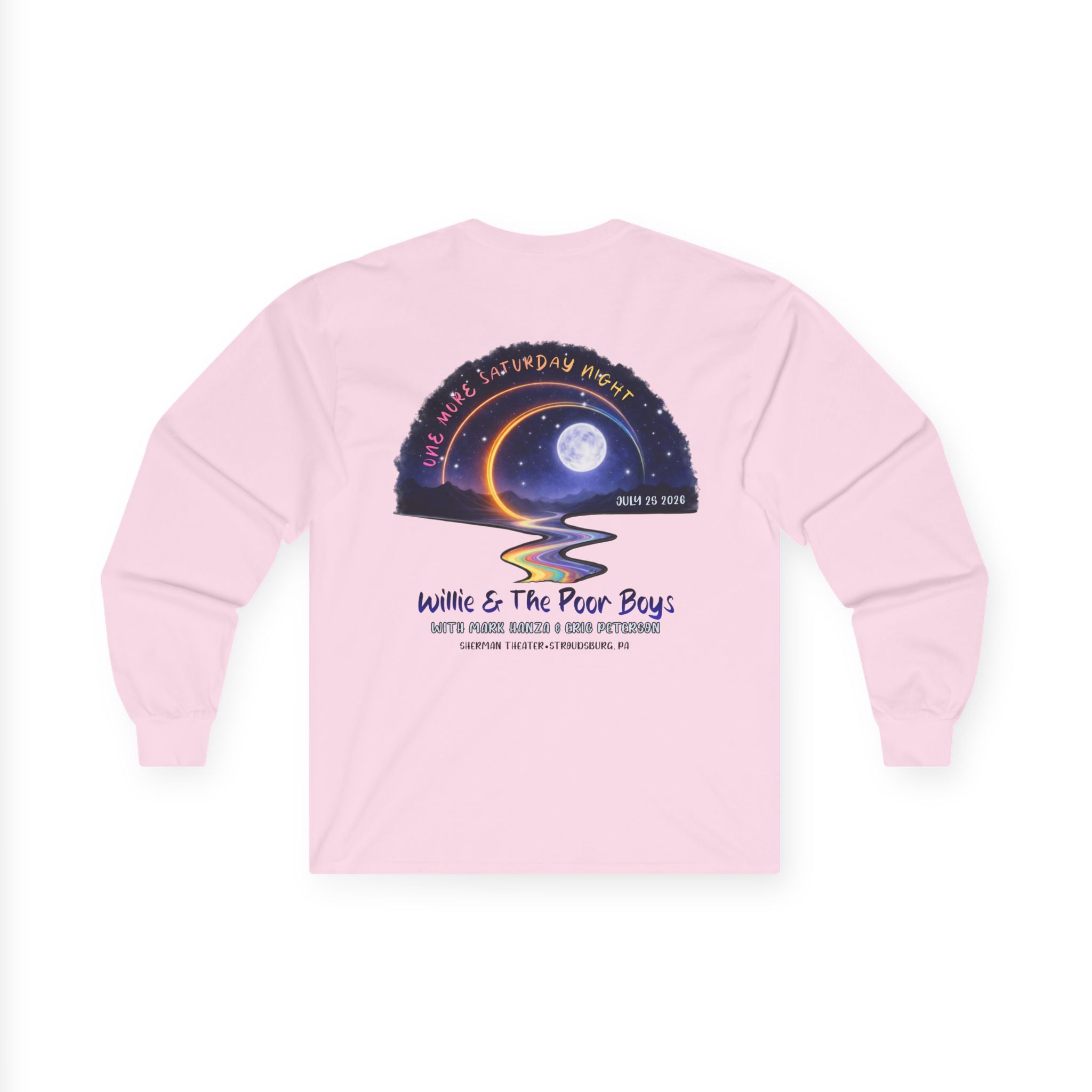 Medium Weight Long Sleeve Shirt - Willie & The Poor Boys Sherman Reunion Artwork