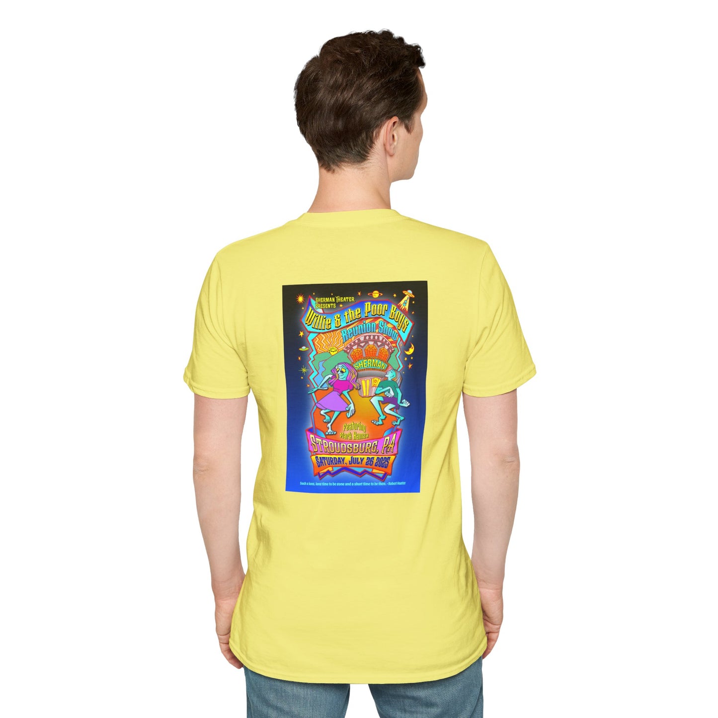 Solid Colors – 2025 Reunion Tee with Hand-Drawn Back Design and Pocket-Size Front Logo Softstyle T-Shirt (Various Colors Available)