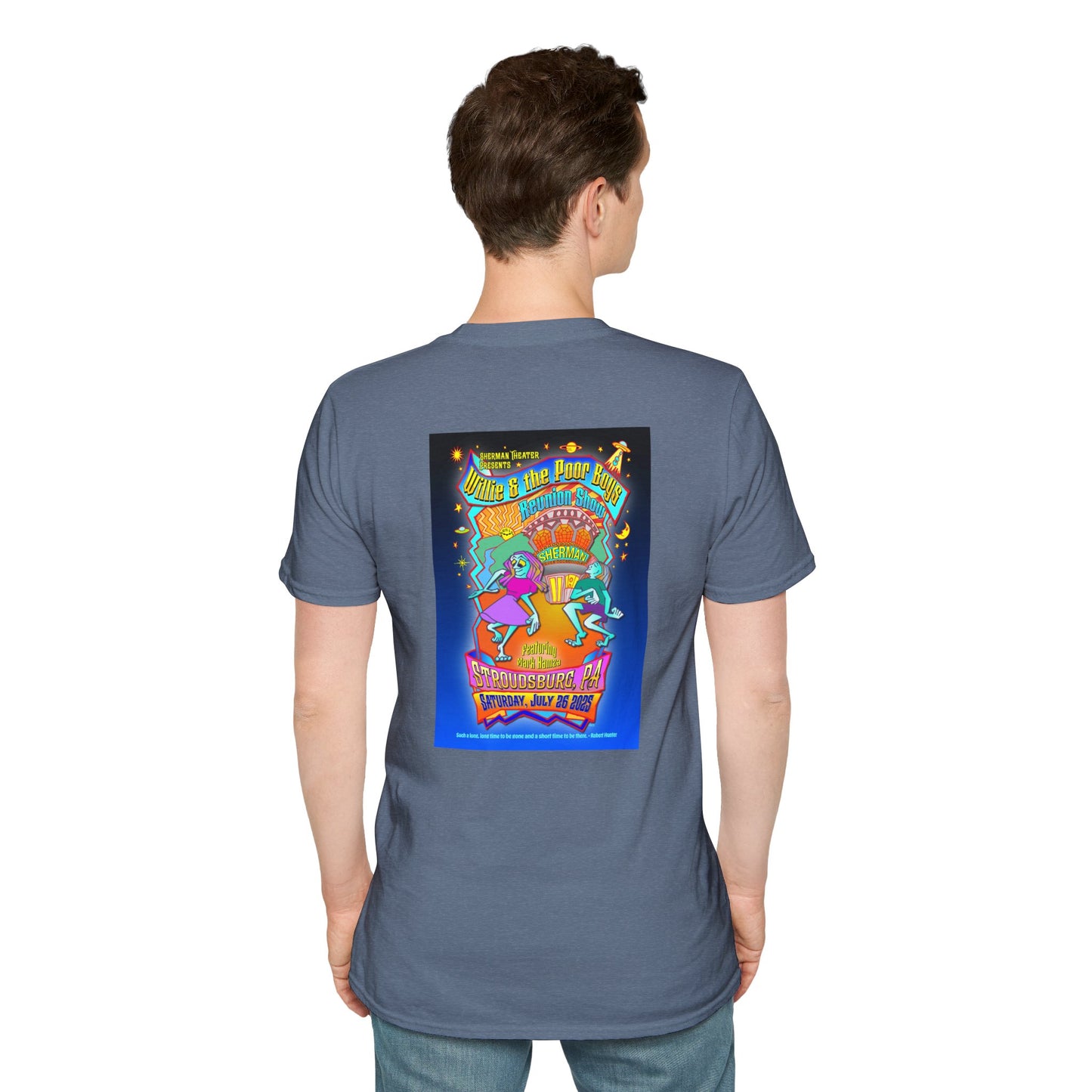 Solid Colors – 2025 Reunion Tee with Hand-Drawn Back Design and Pocket-Size Poor Boys Logo Softstyle T-Shirt (Various Colors Available)
