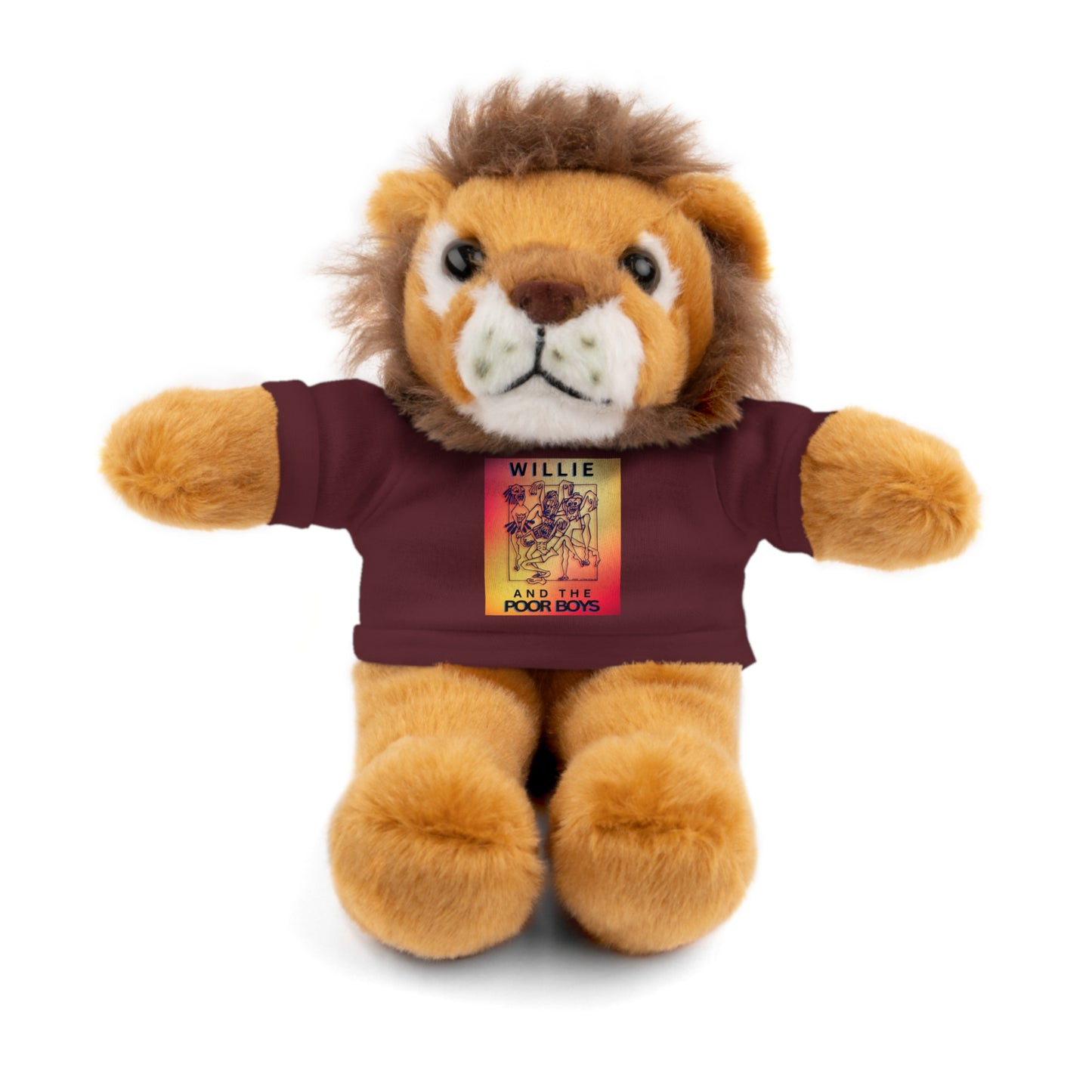 Willie & The Poor Boys 8" Plush Stuffed Animal – Choose 1 of 6 with Colorful T-Shirt