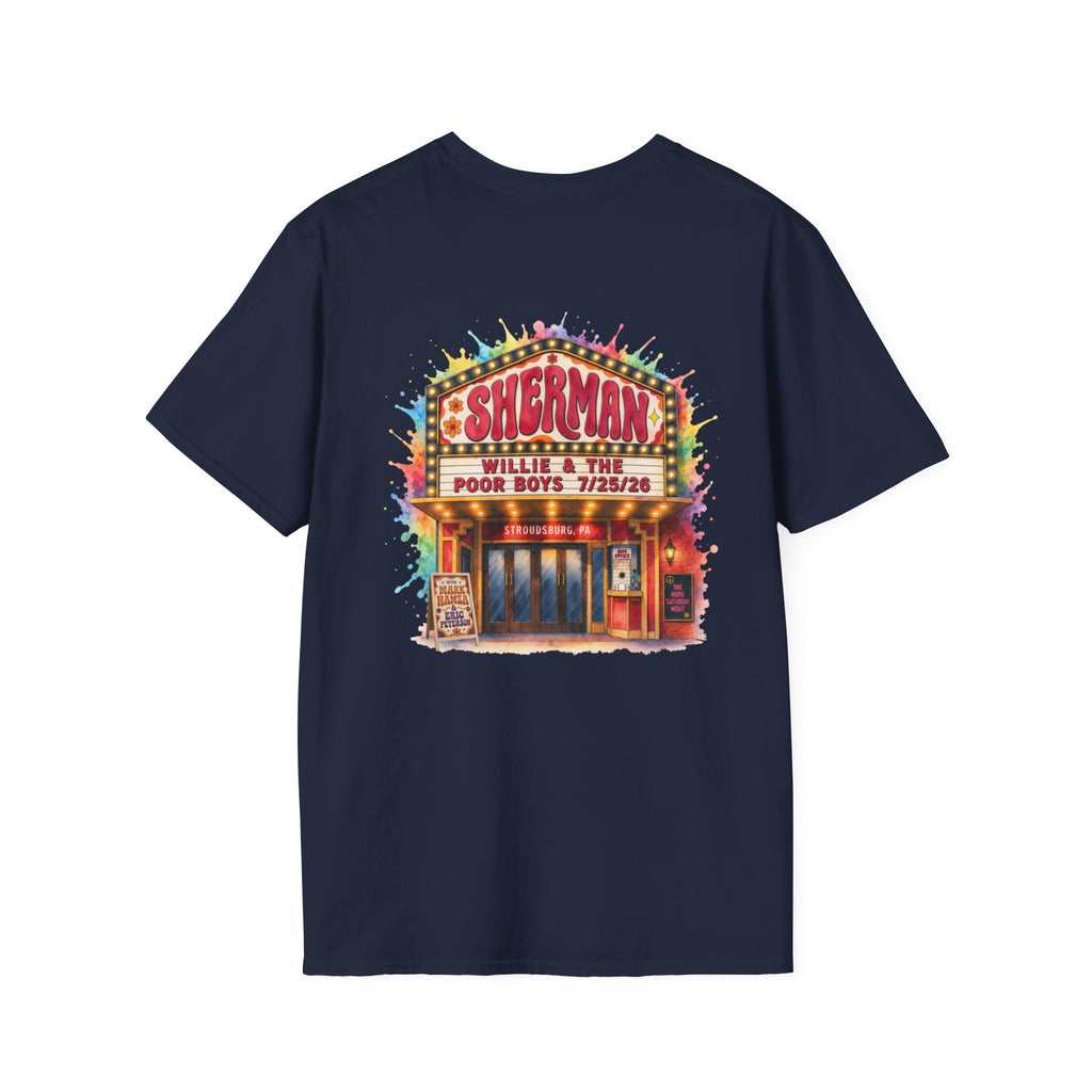 Unisex Willie & The Poor Boys Color Splash Sherman Reunion 2026 Sherman Theater Softstyle T-Shirt