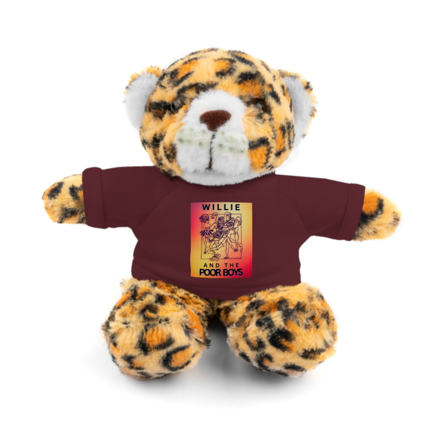Willie & The Poor Boys 8" Plush Stuffed Animal – Choose 1 of 6 with Colorful T-Shirt