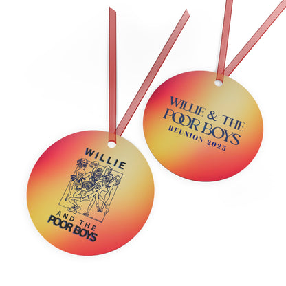 Willie & The Poor Boys Reunion Ornament – 2-Sided Metal Keepsake (Round, Bell, Oval, Tree)