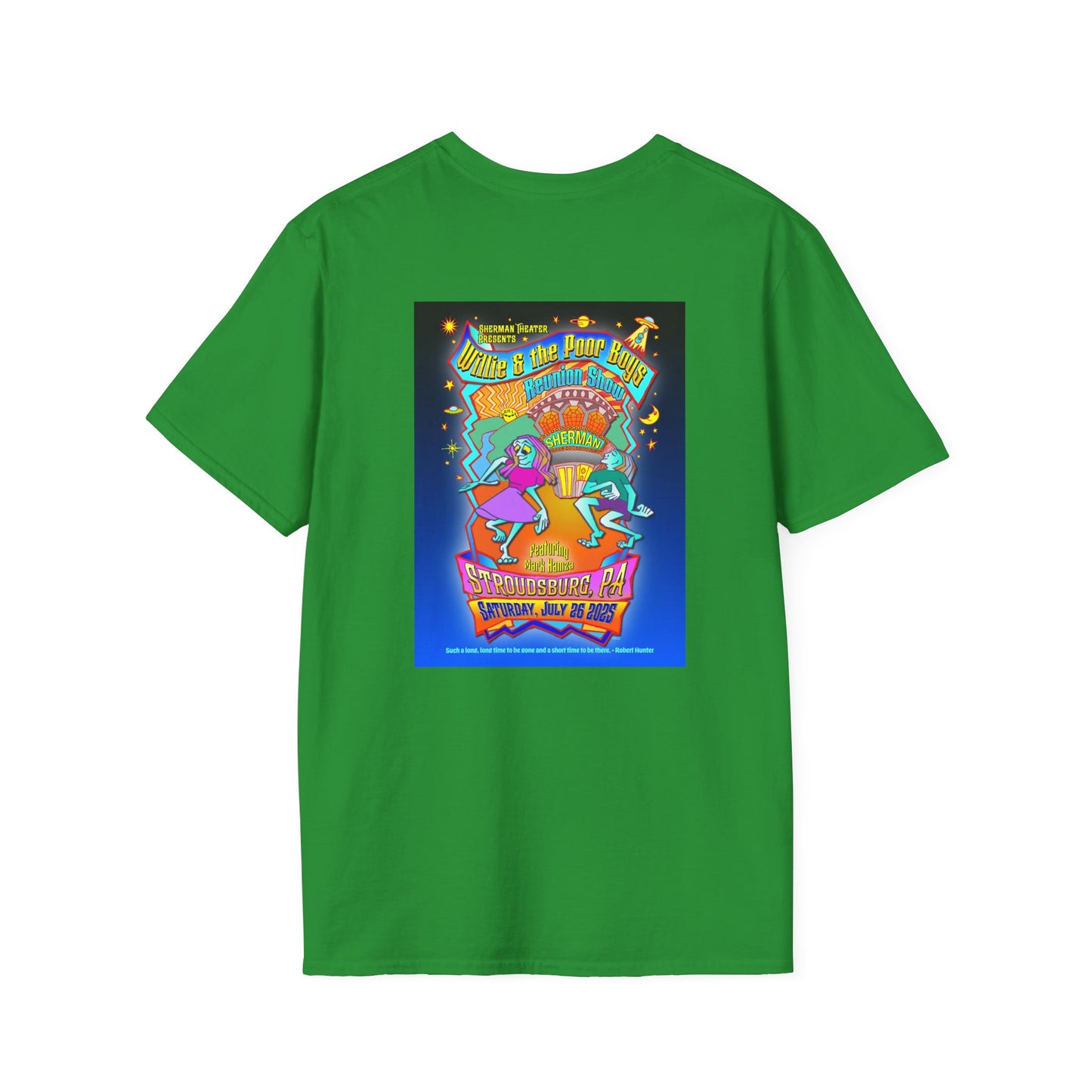 Solid Colors – 2025 Reunion Tee with Hand-Drawn Back Design and Pocket-Size Front Logo Softstyle T-Shirt (Various Colors Available)