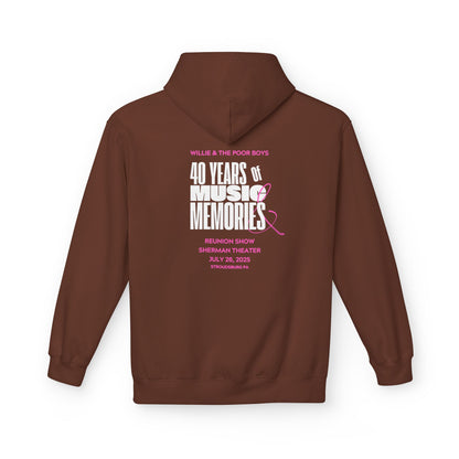 Unisex Reunion Hoodie – Poor Boys Logo Front with 40 Years of Music & Memories Back (Various Colors Available)