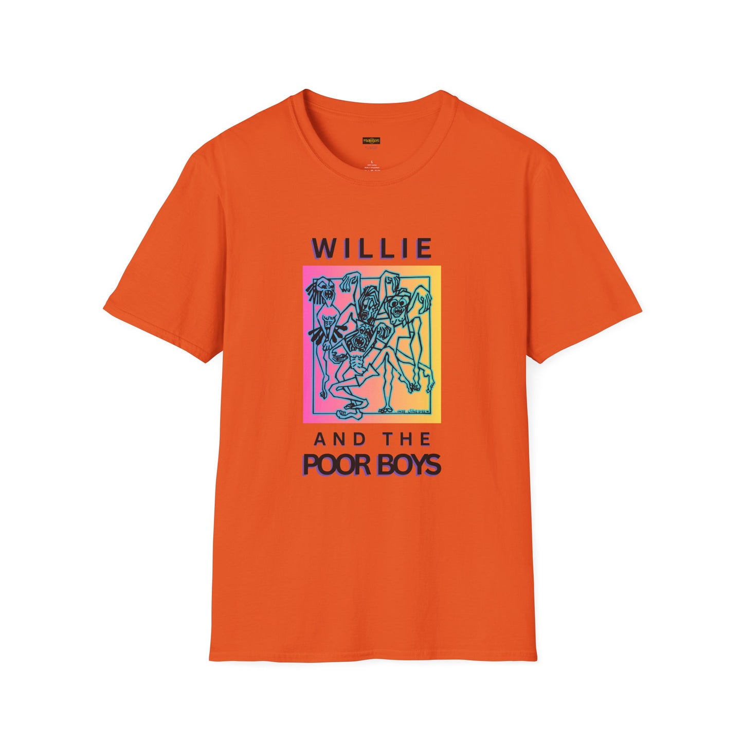 Copy of Solid Colors "One More Saturday Night" with Instruments Artwork Back & Logo Front - Softstyle T-Shirt (Various Colors Available)