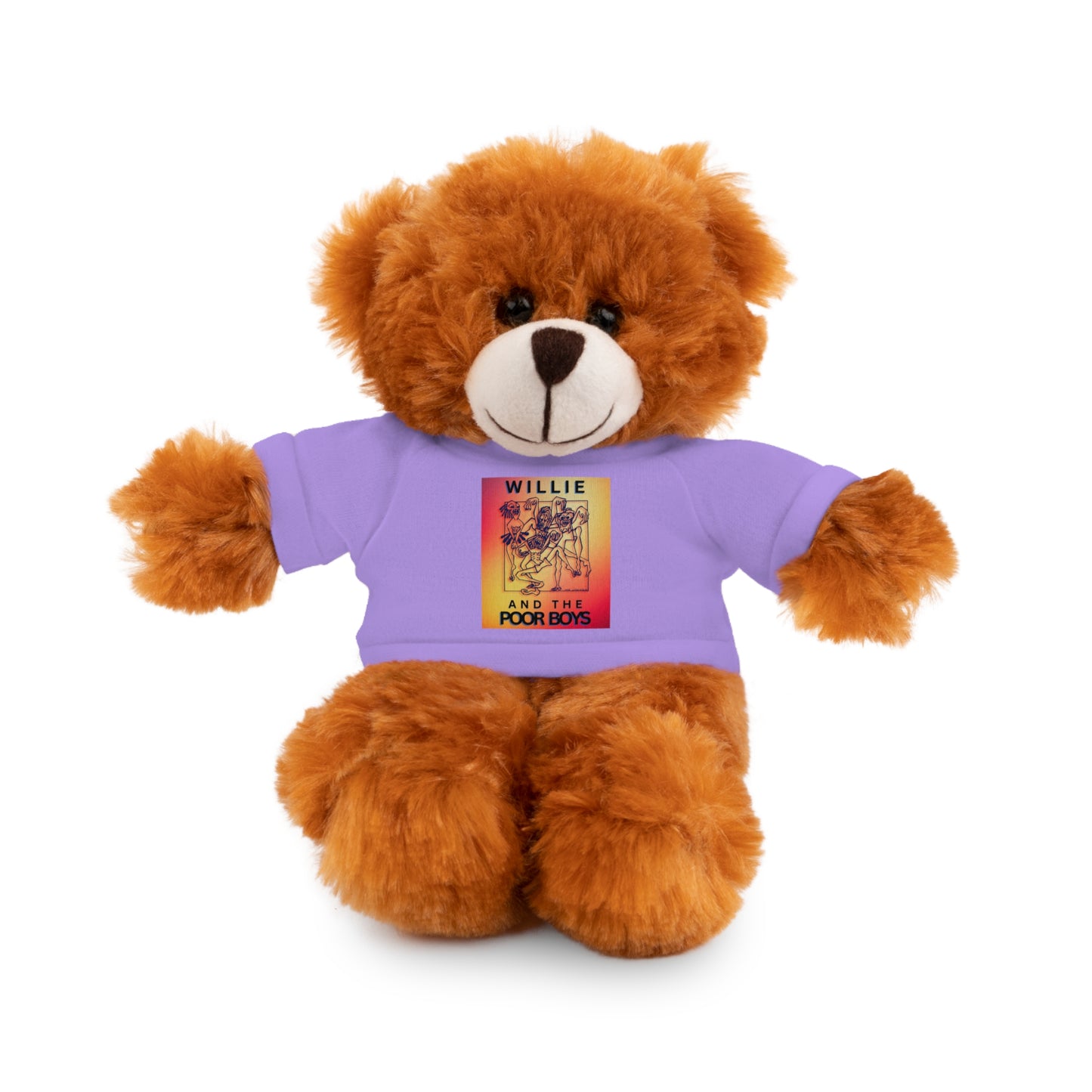 Willie & The Poor Boys 8" Plush Stuffed Animal – Choose 1 of 6 with Colorful T-Shirt