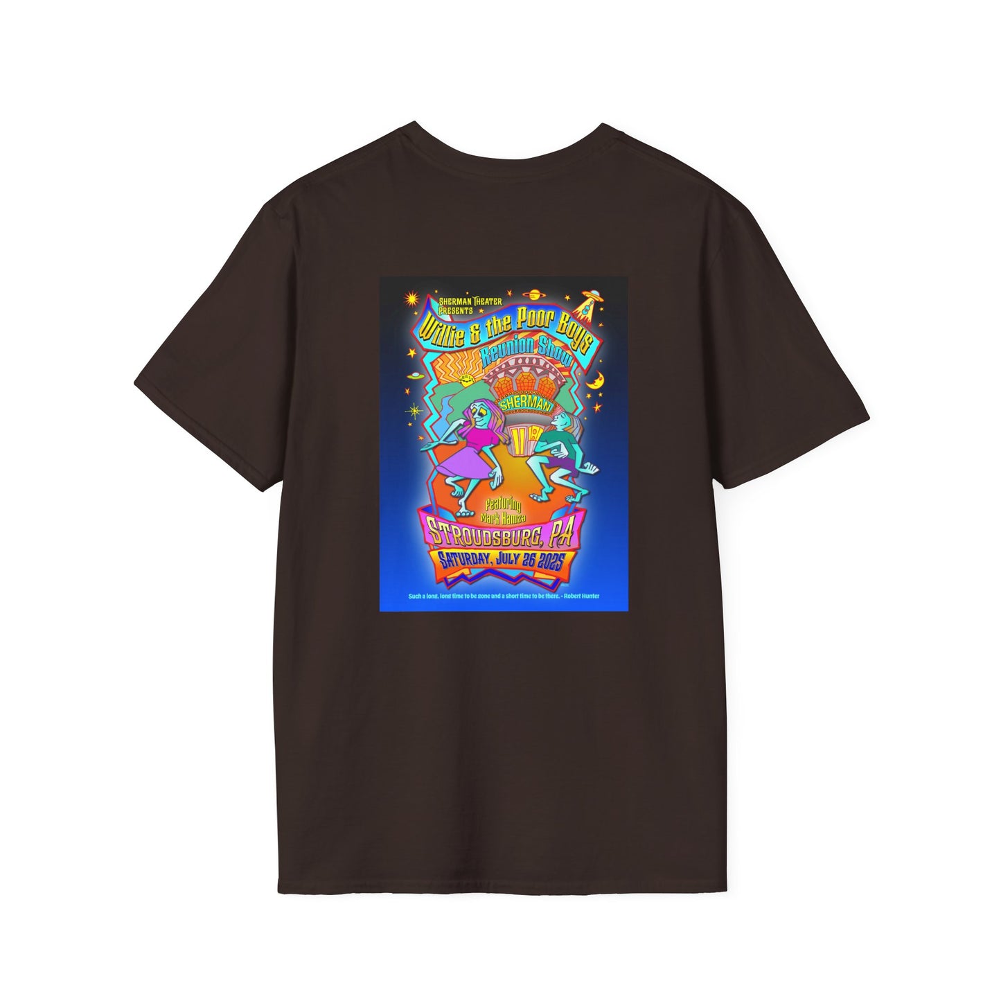 Solid Colors – 2025 Reunion Tee with Hand-Drawn Back Design and Pocket-Size Front Logo Softstyle T-Shirt (Various Colors Available)