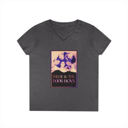 Ladies' V-Neck – Vintage Band Photo Front & 40 Years of Music & Memories Back (Various Colors Available)