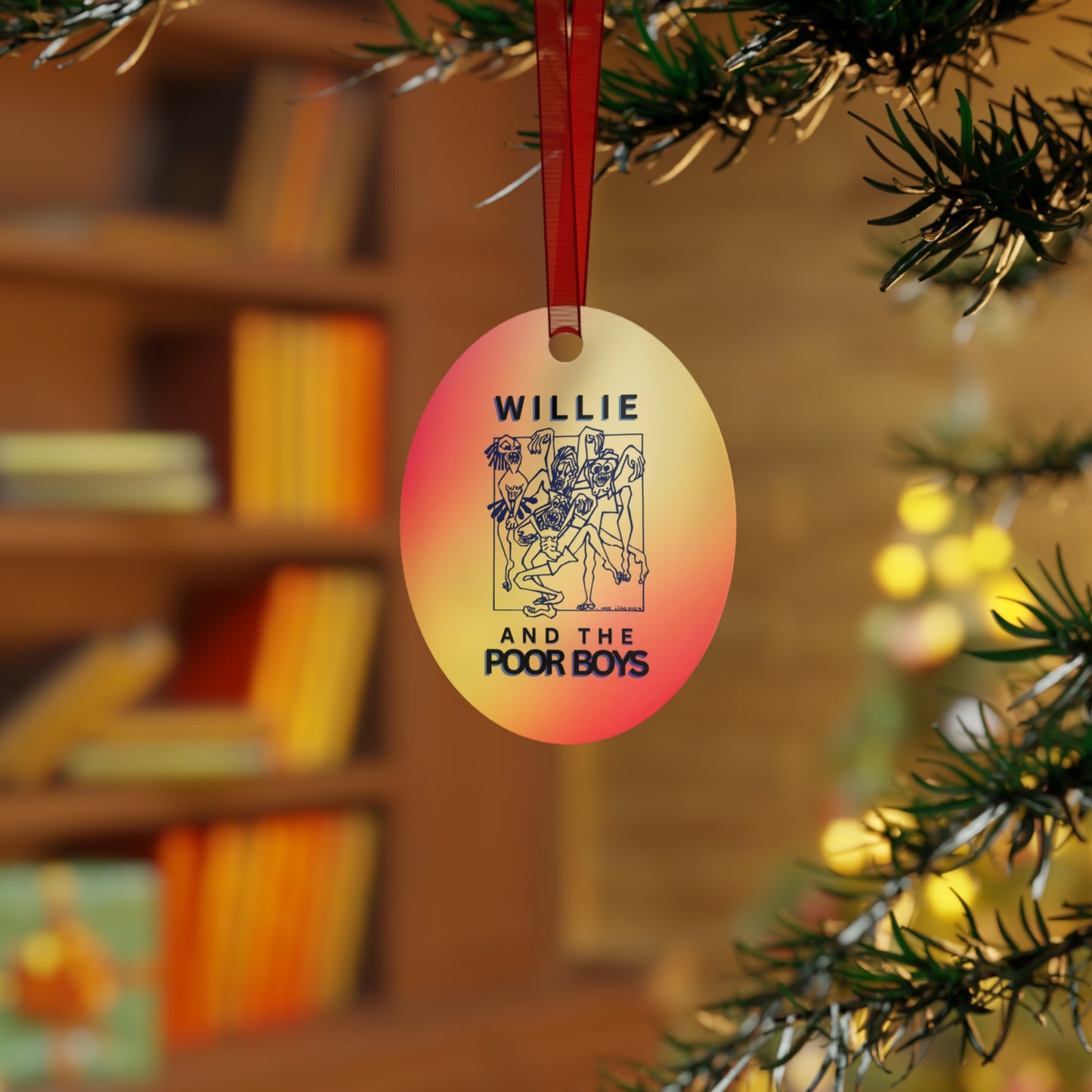Willie & The Poor Boys Reunion Ornament – 2-Sided Metal Keepsake (Round, Bell, Oval, Tree)