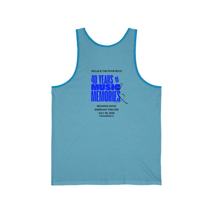 Unisex "Music & Memories" Artwork Back with Logo Front - Jersey Tank Top