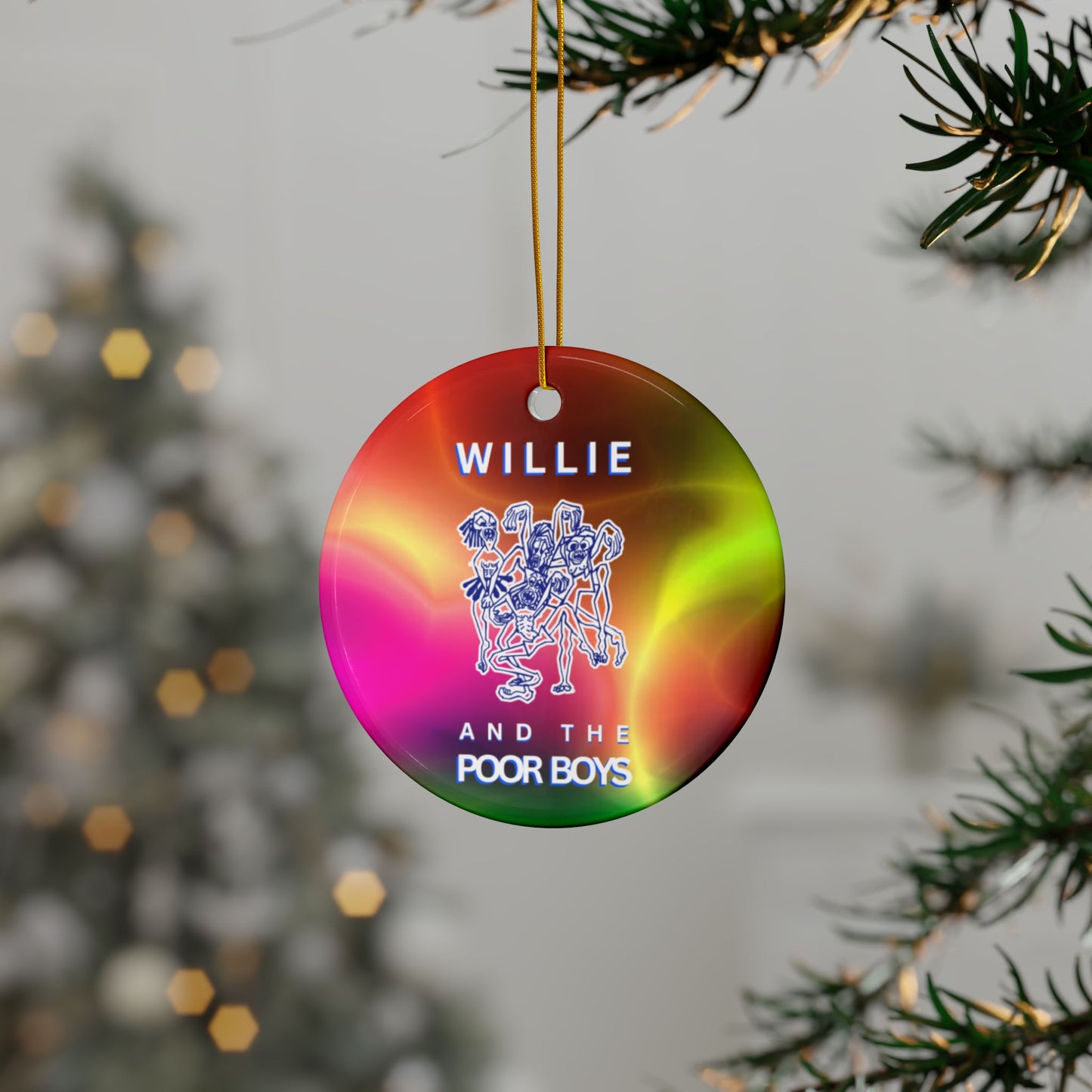 Double-Sided Ceramic Keepsake Ornament  - Willie & The Poor Boys Logo (Circle, Heart, Star, Snowflake)