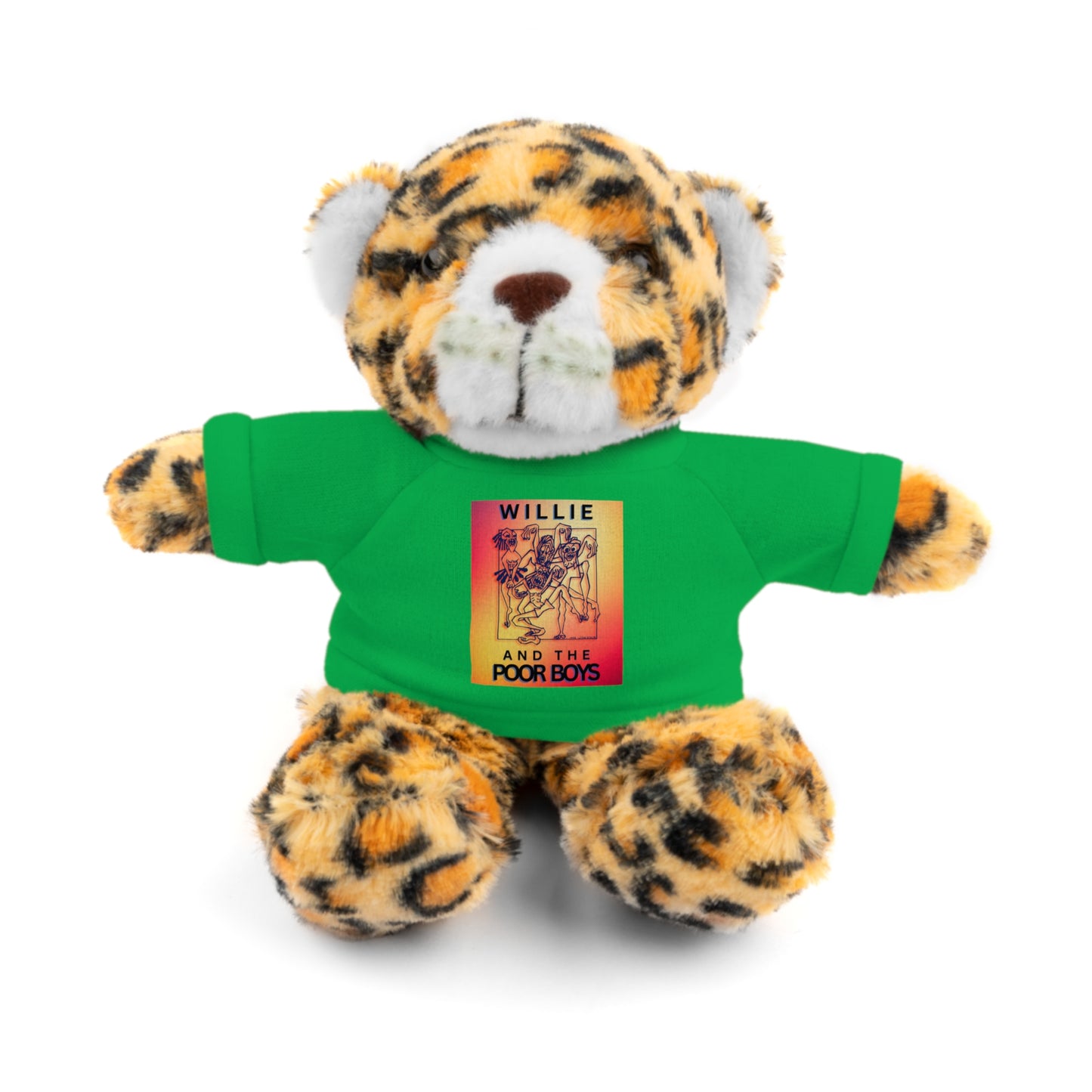 Willie & The Poor Boys 8" Plush Stuffed Animal – Choose 1 of 6 with Colorful T-Shirt
