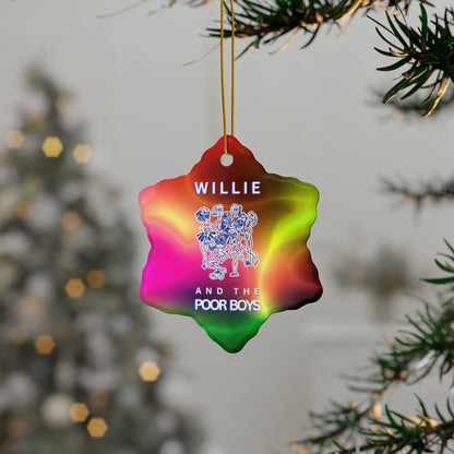 Double-Sided Ceramic Keepsake Ornament  - Willie & The Poor Boys Logo (Circle, Heart, Star, Snowflake)