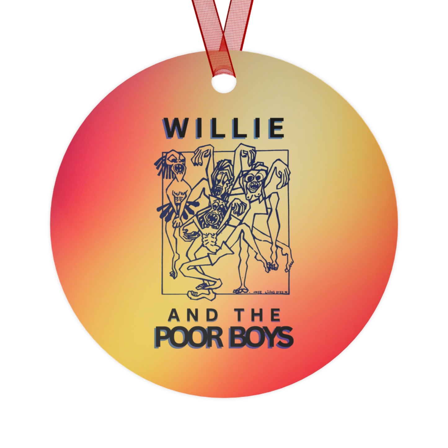 Willie & The Poor Boys Reunion Ornament – 2-Sided Metal Keepsake (Round, Bell, Oval, Tree)