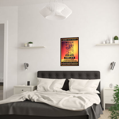 Reunion Concert Poster (Orange Hues) – Willie and the Poor Boys (Satin Finish, Retro Design)
